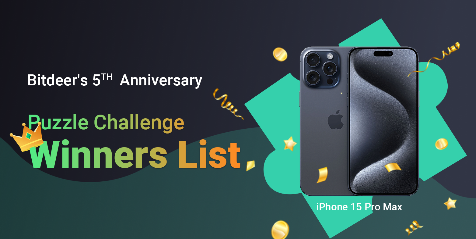 Announcement of Winners for Bitdeer’s 5th Anniversary Puzzle Challenge